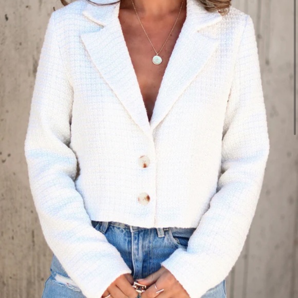 VICI white Tweed Blazer size XL new WTags! - Picture 5 of 8